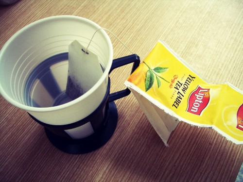 Preparing a cup of tea