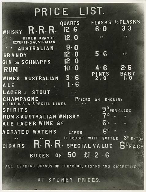 Central Railway Station, Sydney - beverages price list Digital ID - 17420_a014_a014000085