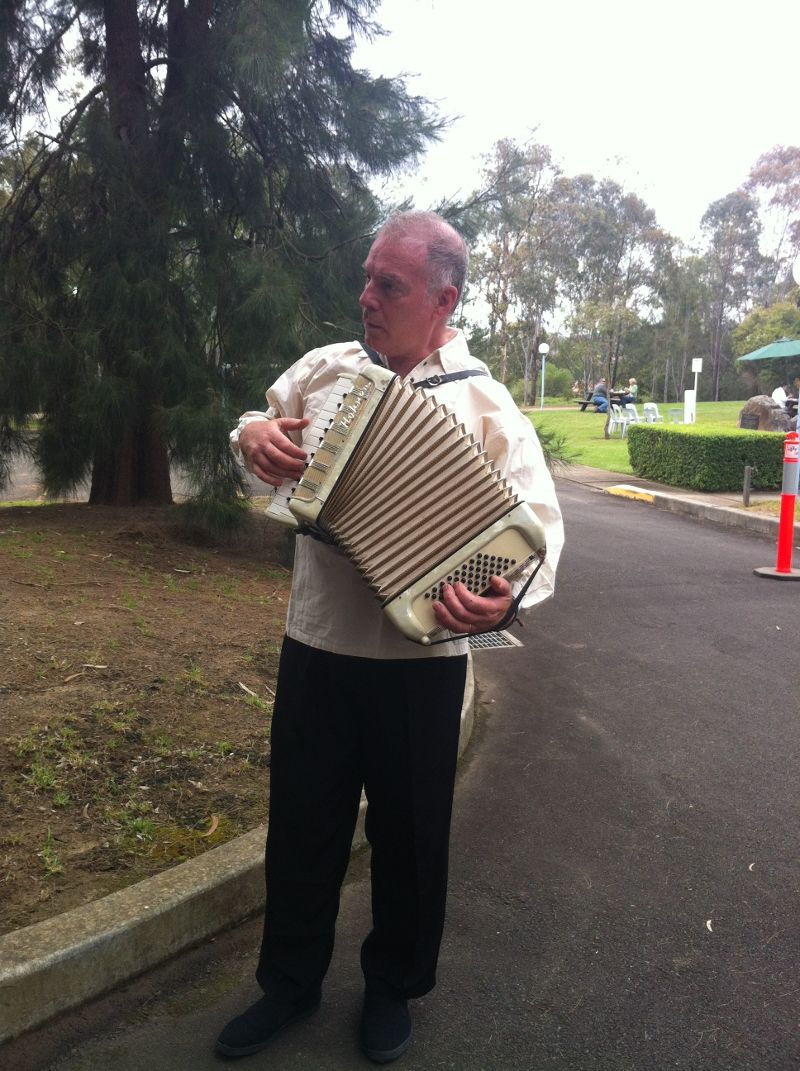 Open day 2011 - Fabian with accordion. Photo by Fiona Sullivan