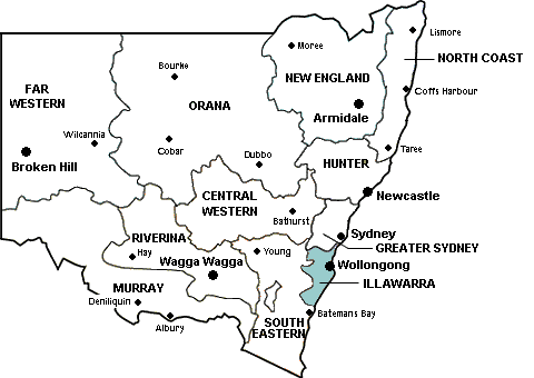 Map os NSW (Illawarra Region)