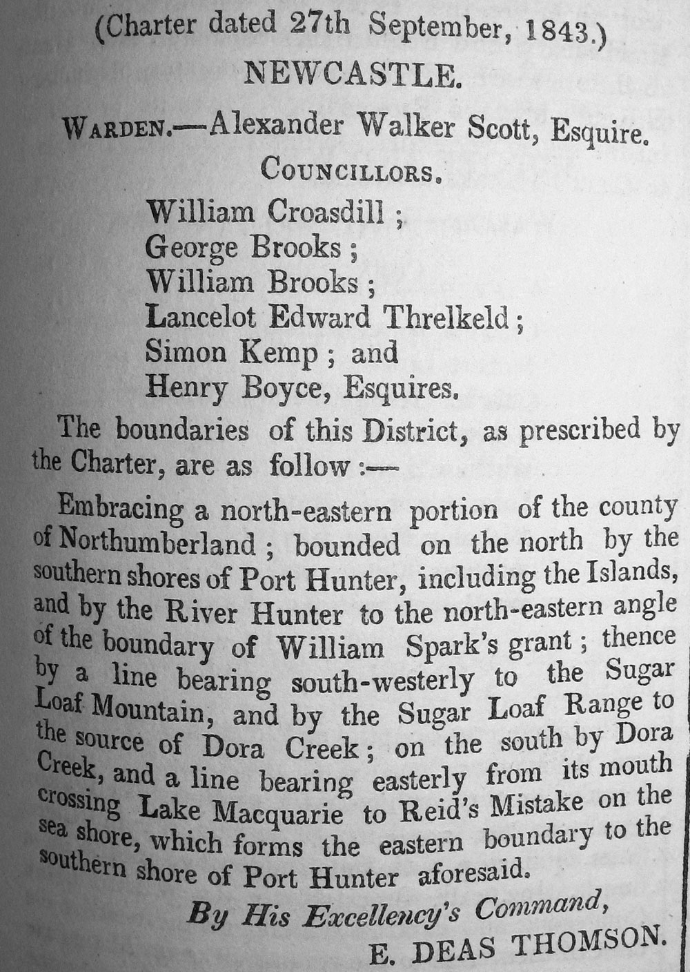 Charter 27 September 1843 (District Councils)