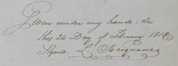 laclan Macquarie's signature