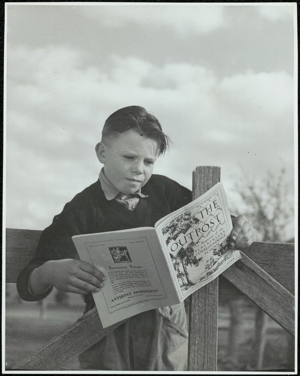 Caption: Correspondence School - Among the State Correspondence School papers the mailman has brought to Bill's country home in NSW, is the latest edition of the school magazine.  Digital ID: 15051_a047_003375.jpg  Date: c. 01/01/1946 
