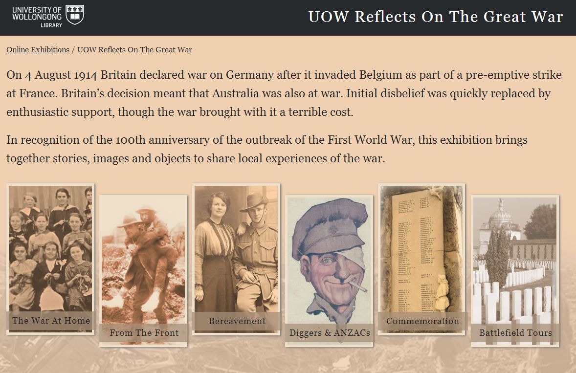 UOW Reflects On The Great War Exhibition