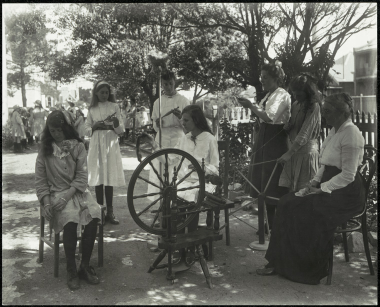 Caption: Bondi Public School - spinning wheel  Digital ID: 15051_a047_001478.jpg  Date: month and year only 31/10/1916 