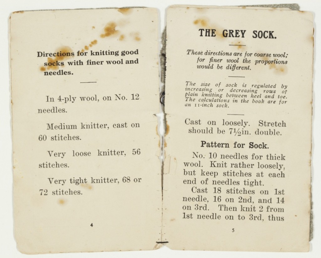 "The Grey Sock" - Soldiers' Sock Fund booklet 1914 Contributed by Archives Outside reader Rhonda Cetta-Hoye